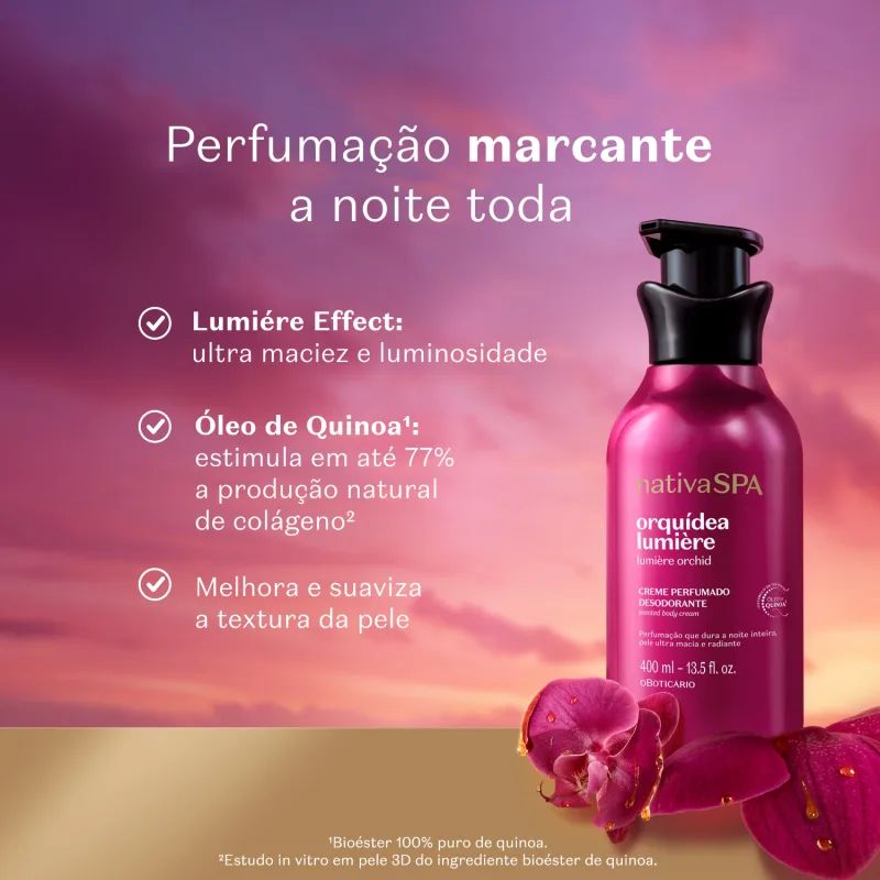 CREME PERFUMADO DESODORANTE NATIVA SPA ORQUIDEA LUMI�RE 400ML